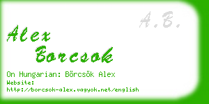 alex borcsok business card